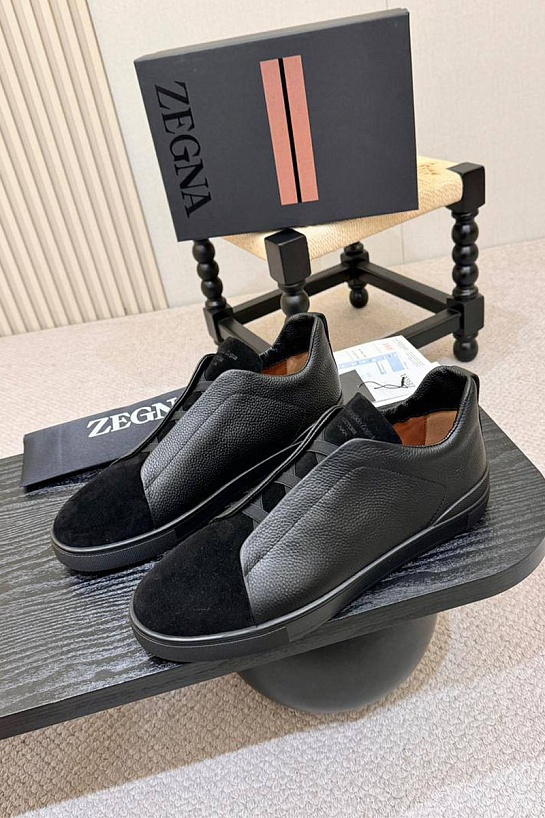 Мужские кроссовки Ermenegildo Zegna Triple Stitch - Black