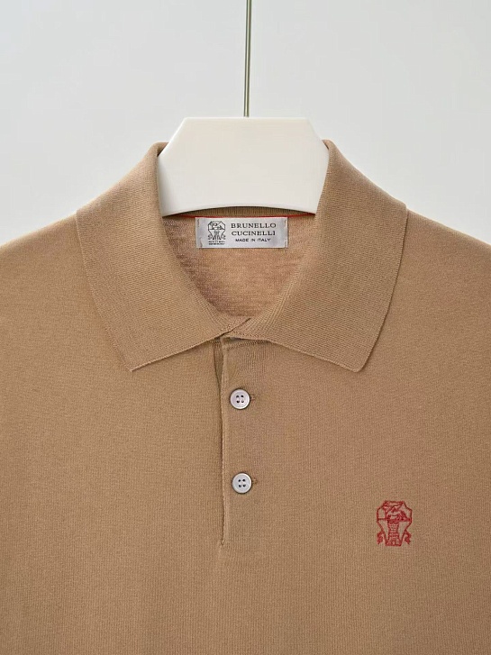 Мужское бежевое поло Brunello Cucinelli premium