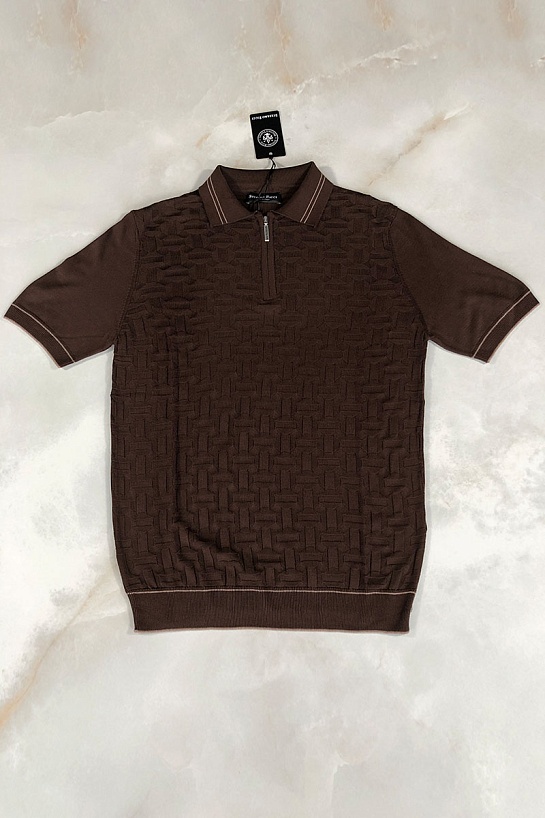 Мужское коричневое поло Stefano Ricci