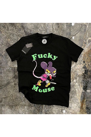 Мужская чёрная футболка Dsquared2 Mouse   