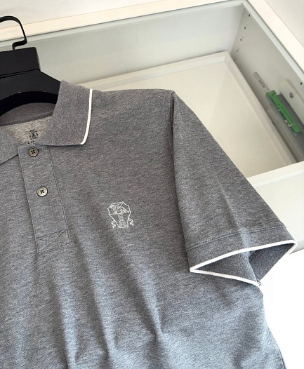 Мужское поло Brunello Cucinelli Premium - Grey   