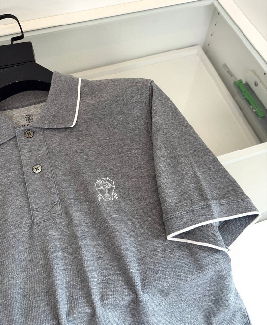 Мужское поло Brunello Cucinelli Premium - Grey