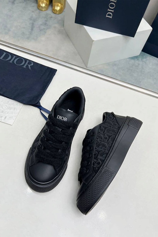 Женские комбинированные кроссовки Dior чёрного цвета