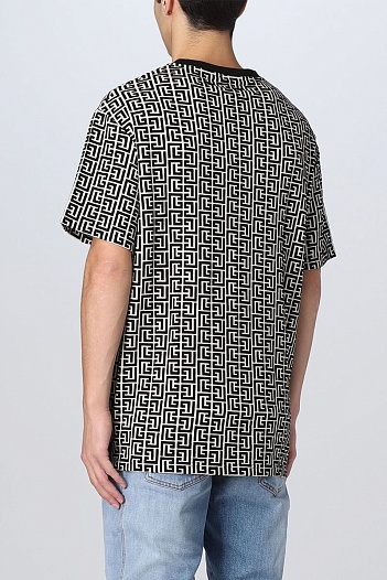 Оверсайз футболка Balmain monogram - White / Black   