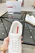 Кожаные кроссовки Prada logo-plaque - White