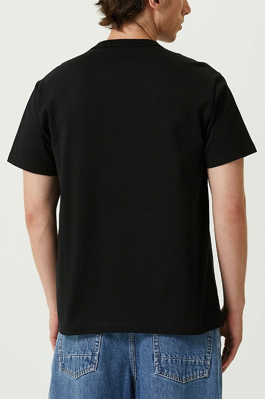 Мужская чёрная футболка Alexander McQueen Skull white logo-print