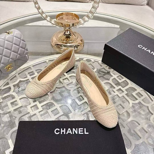 Женские балетки Chanel Premium - Beige   