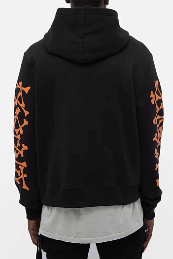 Мужское чёрное худи Amiri Bones logo-print   