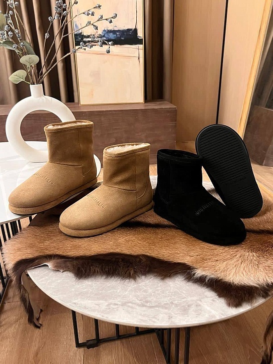 Женские ботинки с мехом Balenciaga Alaska premium - Beige