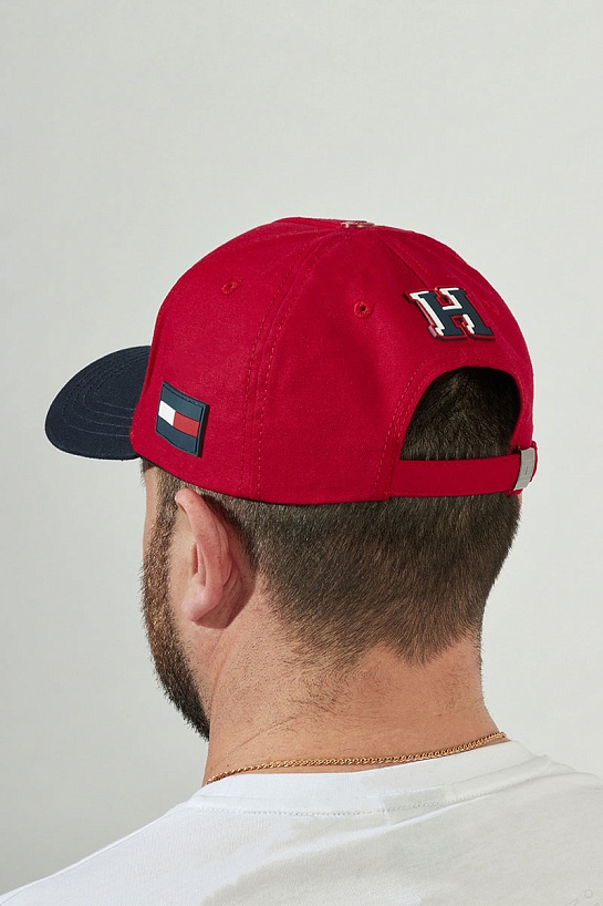 Мужская красная бейсболка Tommy Hilfiger logo-embroidered