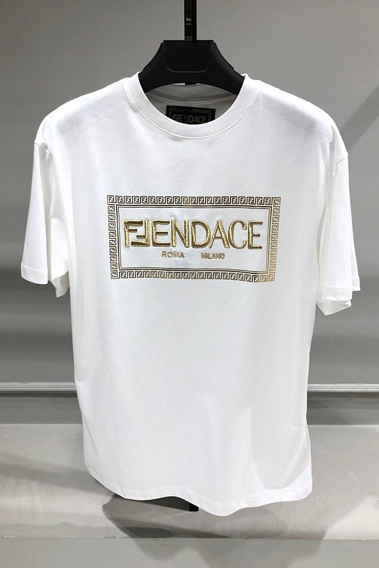Белая футболка Collaboration Fendi x Versace Fendace Logo