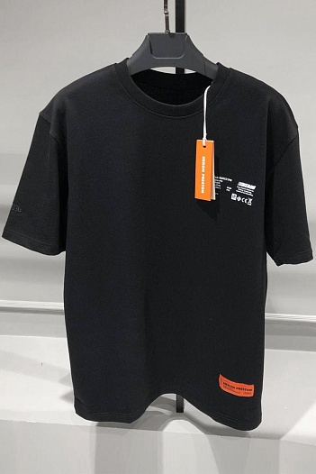 Чёрная оверсайз футболка Heron Preston   