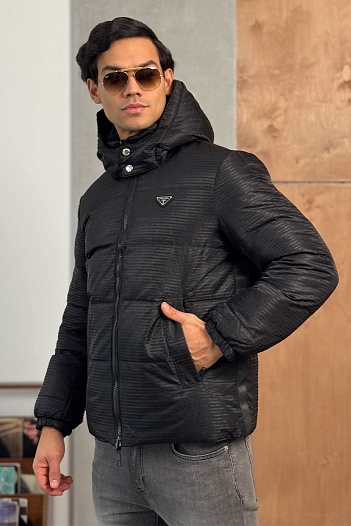 Двусторонний пуховик Prada logo-plaque - Black   