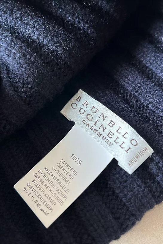 Кашемировый шарф Brunello Cucinelli Premium - Navy