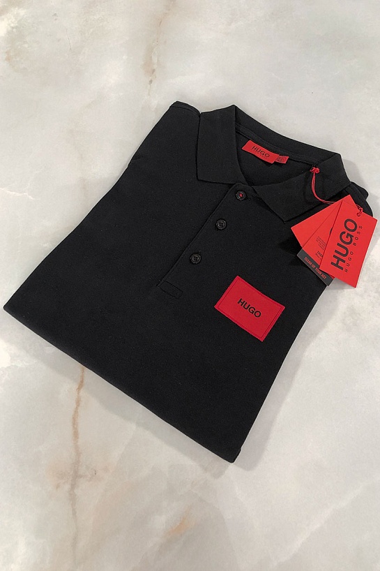 Чёрное мужское поло Hugo Boss