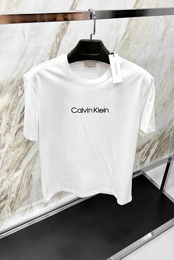 Мужская белая футболка Calvin Klein logo-print   
