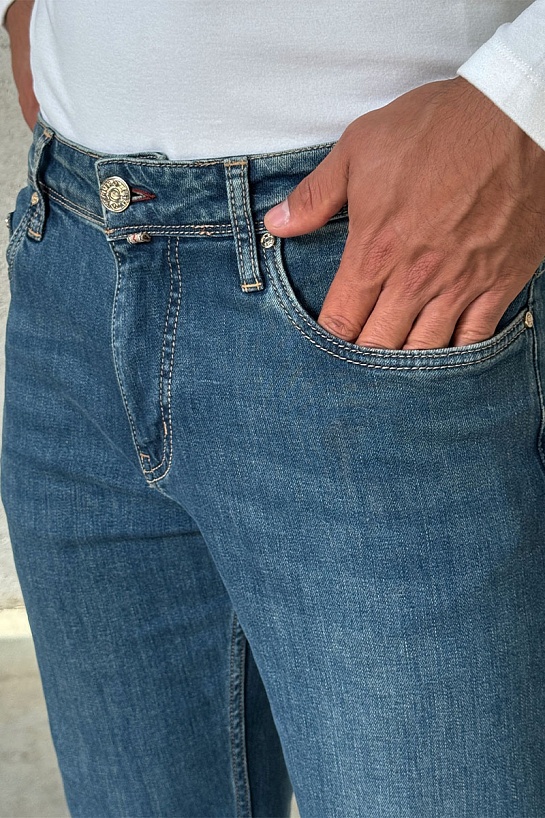 Мужские джинсы синего цвета Hermes regular fit