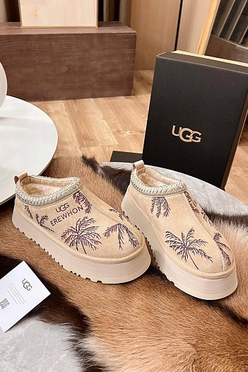 Женские замшевые ботинки UGG Tazz Platform Erewhon - Beige   