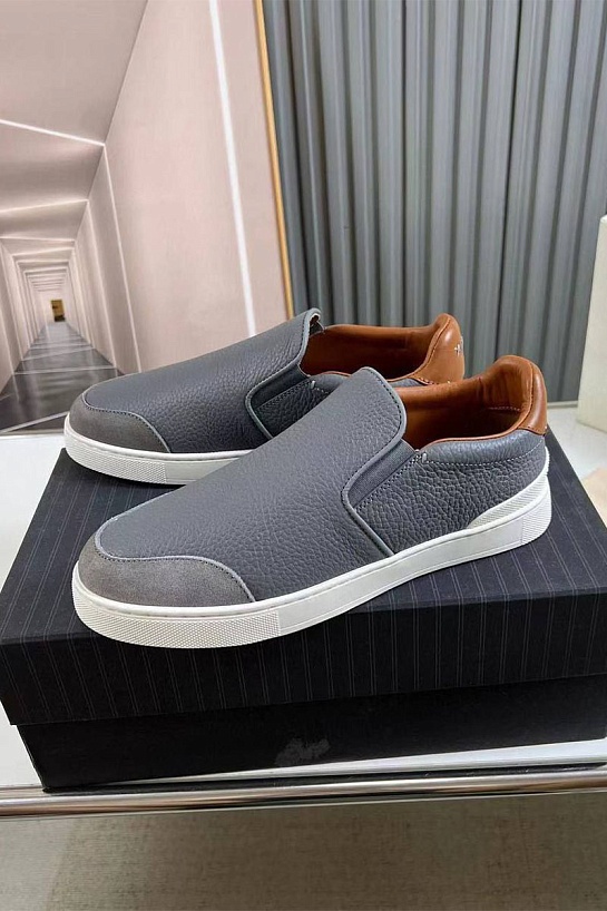 Мужские кожаные слипоны Ermenegildo Zegna