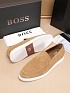 Замшевые лоферы Hugo Boss embossed logo - Beige