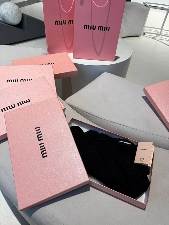Женские кашемировые колготы MIU MIU чёрного цвета