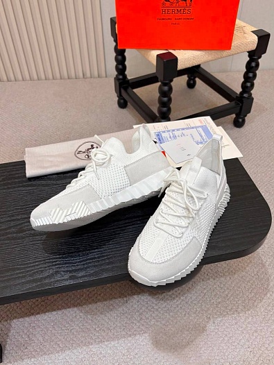 Текстильные кроссовки Hermes lift slip-on   
