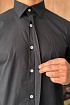 Мужская чёрная рубашка Hugo Boss logo-embroidered