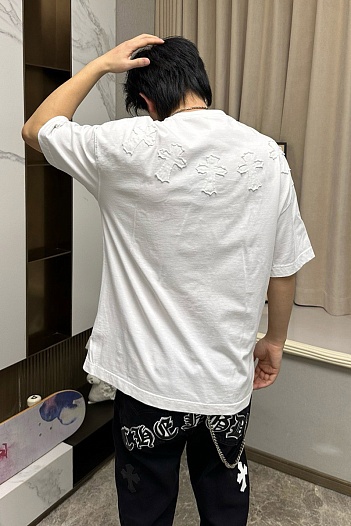 Белая оверсайз футболка Gothic logo   