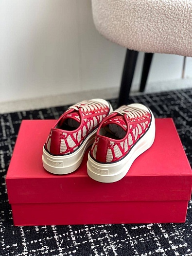 Женские кеды Valentino Toile Iconographe premium - Red   