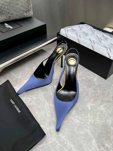 Женские кожаные туфли на каблуке Yves Saint Laurent premium   