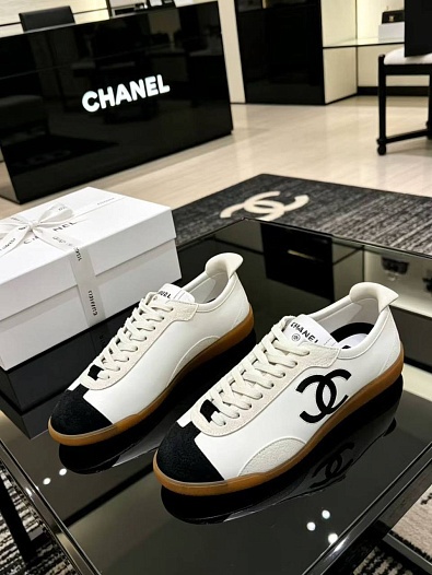 Женские кожаные кроссовки Chanel premium   