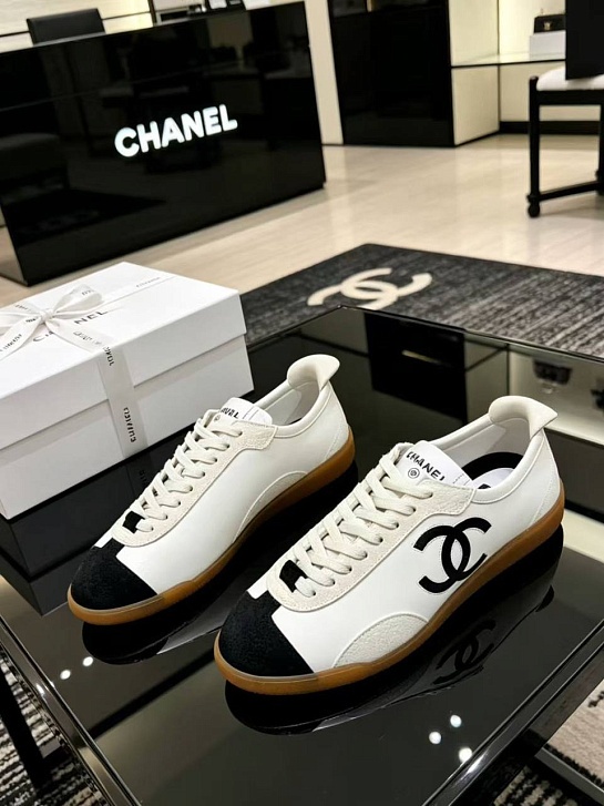 Женские кожаные кроссовки Chanel premium