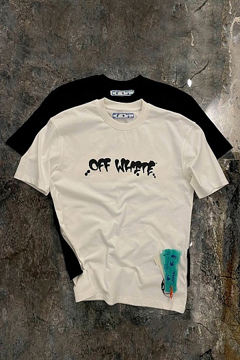 Белая оверсайз футболка Off-White logo-print   