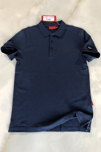 Мужское тёмно-синее поло Hugo Boss   