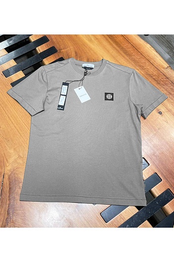 Футболка серого цвета Stone Island compass-patch   