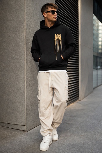 Мужское худи Amiri чёрного цвета logo-print   