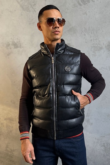 Чёрный мужской жилет Philipp Plein   