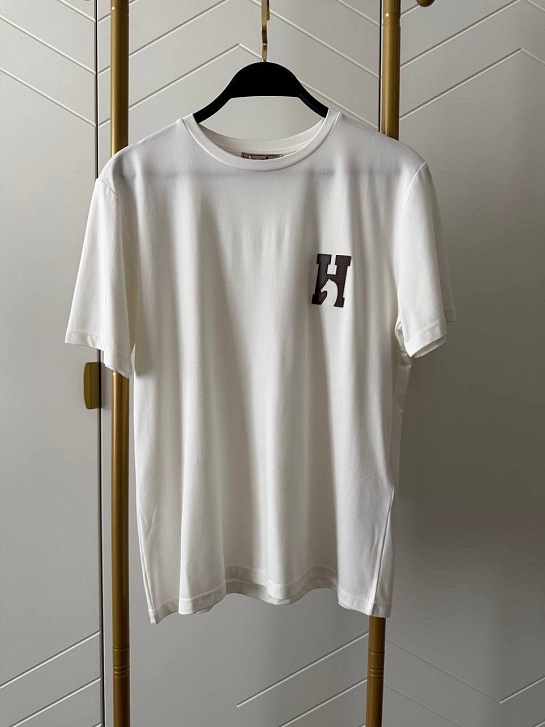 Женская белая футболка Hermes premium