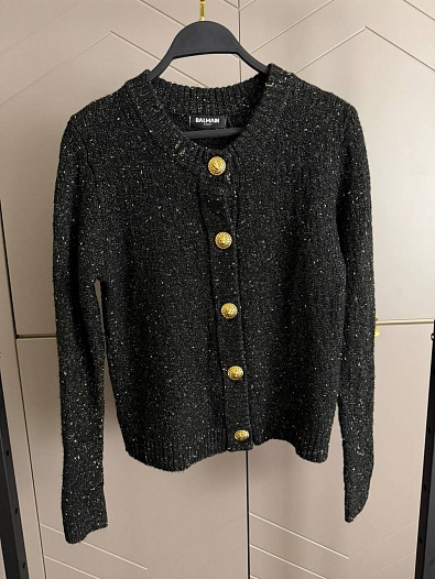 Женский трикотажный кардиган Balmain Premium - Black   