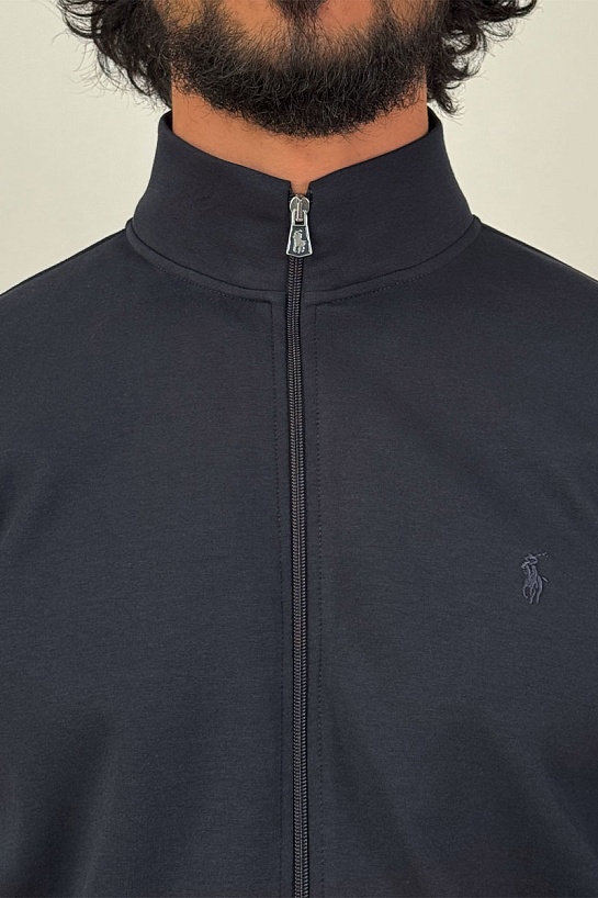 Тёмно-синяя кофта на молнии Polo Ralph Lauren