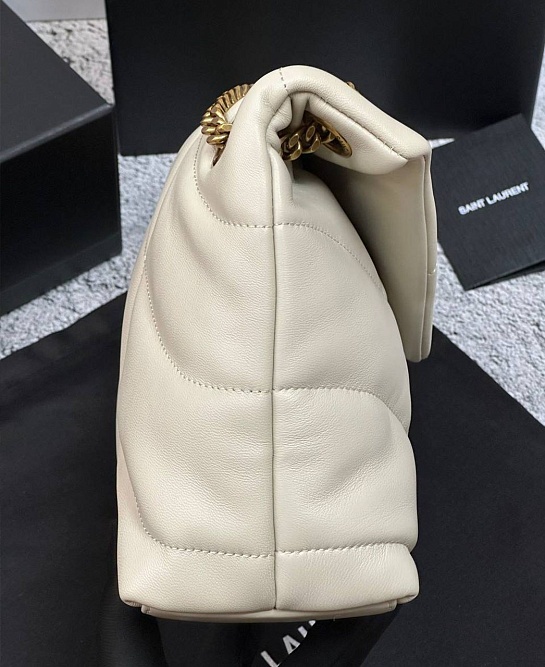 Женская кожаная сумка Yves Saint Laurent Loulou Premium 28x17x9 см - White