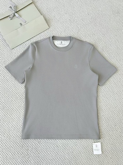 Мужская светло-серая футболка Brunello Cucinelli premium   