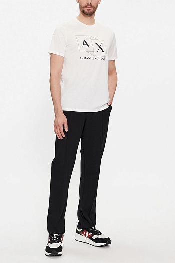Футболка белого цвета Armani Exchange logo-print   