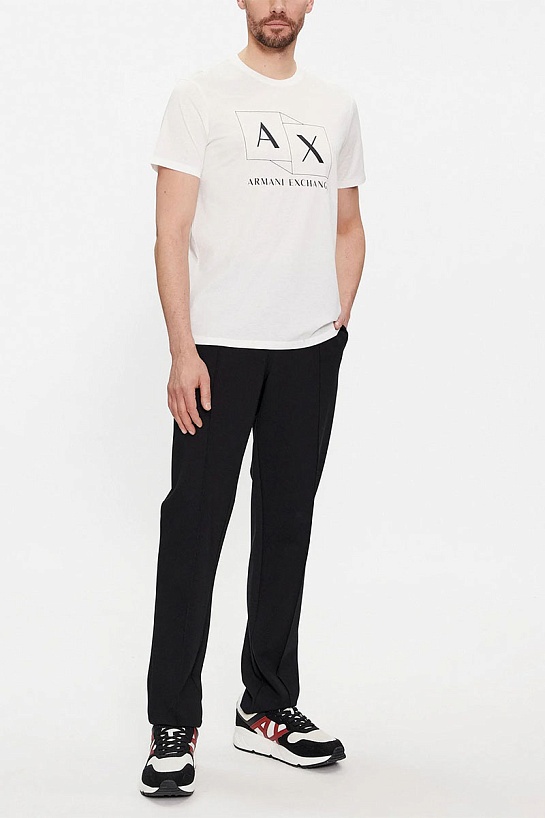 Футболка белого цвета Armani Exchange logo-print