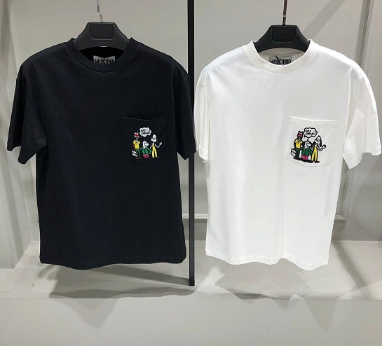 Чёрная оверсайз футболка Moschino embroidered