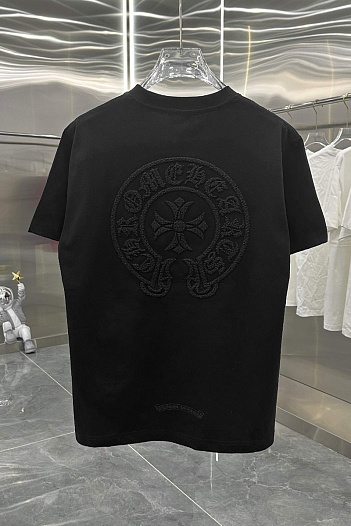 Чёрная оверсайз футболка Chrome Hearts Premium   