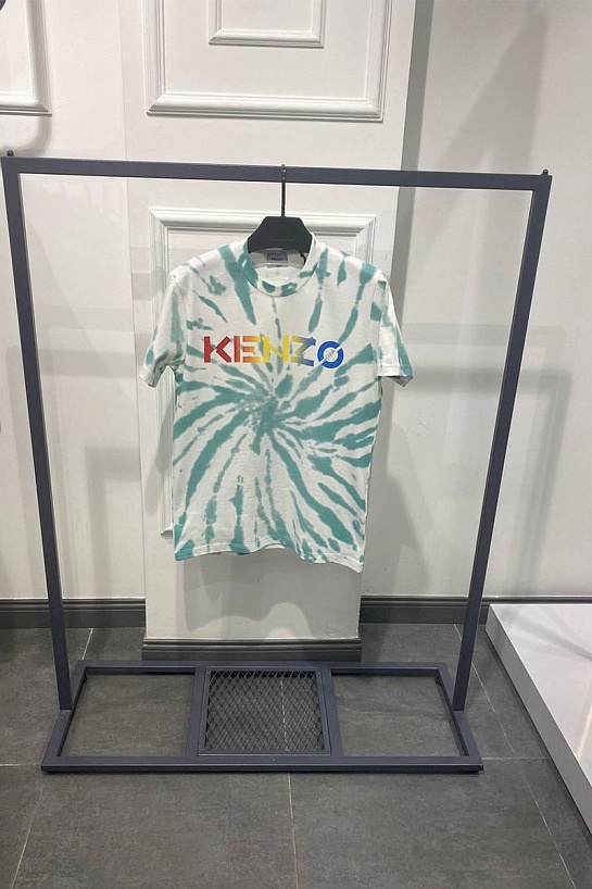 Мужская белая футболка Kenzo Logo Tie-Dye