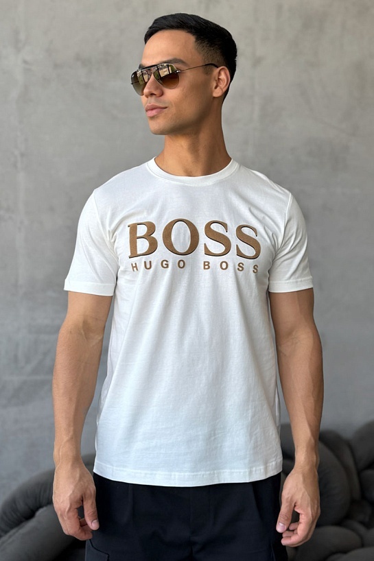 Мужская белая футболка Hugo Boss