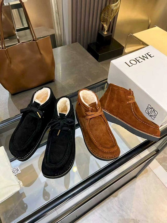 Женские ботинки с мехом Loewe premium - Black