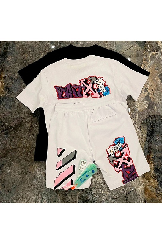 Белая оверсайз футболка Off-White wizard-print